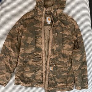 Carhartt Brown Camouflage Jean Jacket